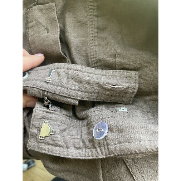 Pendleton Linen Blend Womens Skirt Brown Size 14 Mid Length Tie Waist‎ - Picture 3 of 11